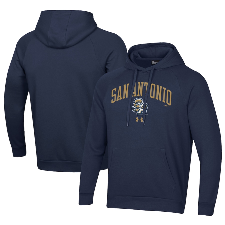 Men's San Antonio Missions Under Armour Navy All Day Fleece Pullover Hoodie Men's San Antonio Missions Under Armour Navy All Day Fleece Pullover Hoodie