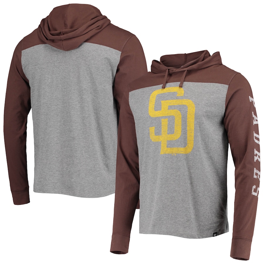 Men's San Diego Padres '47 Gray Franklin Wooster Pullover Hoodie