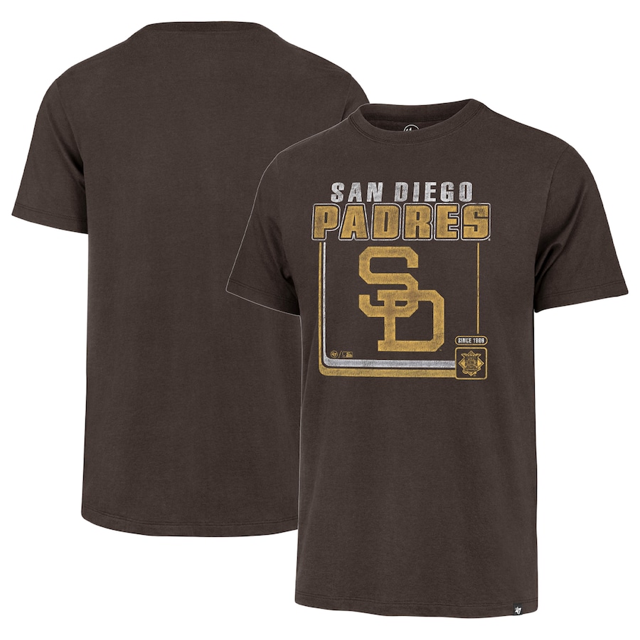 Men's San Diego Padres '47 Brown Borderline Franklin T-shirt Men's San Diego Padres '47 Brown Borderline Franklin T-shirt