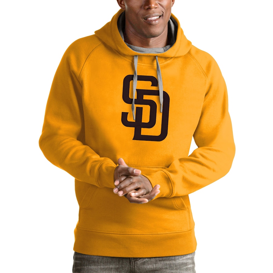Men's San Diego Padres Antigua Gold Victory Pullover Team Logo Hoodie