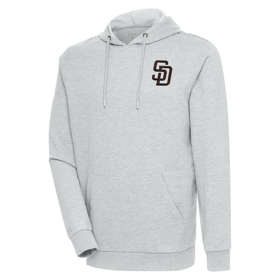 Men's San Diego Padres Antigua Heather Gray Action Pullover Hoodie