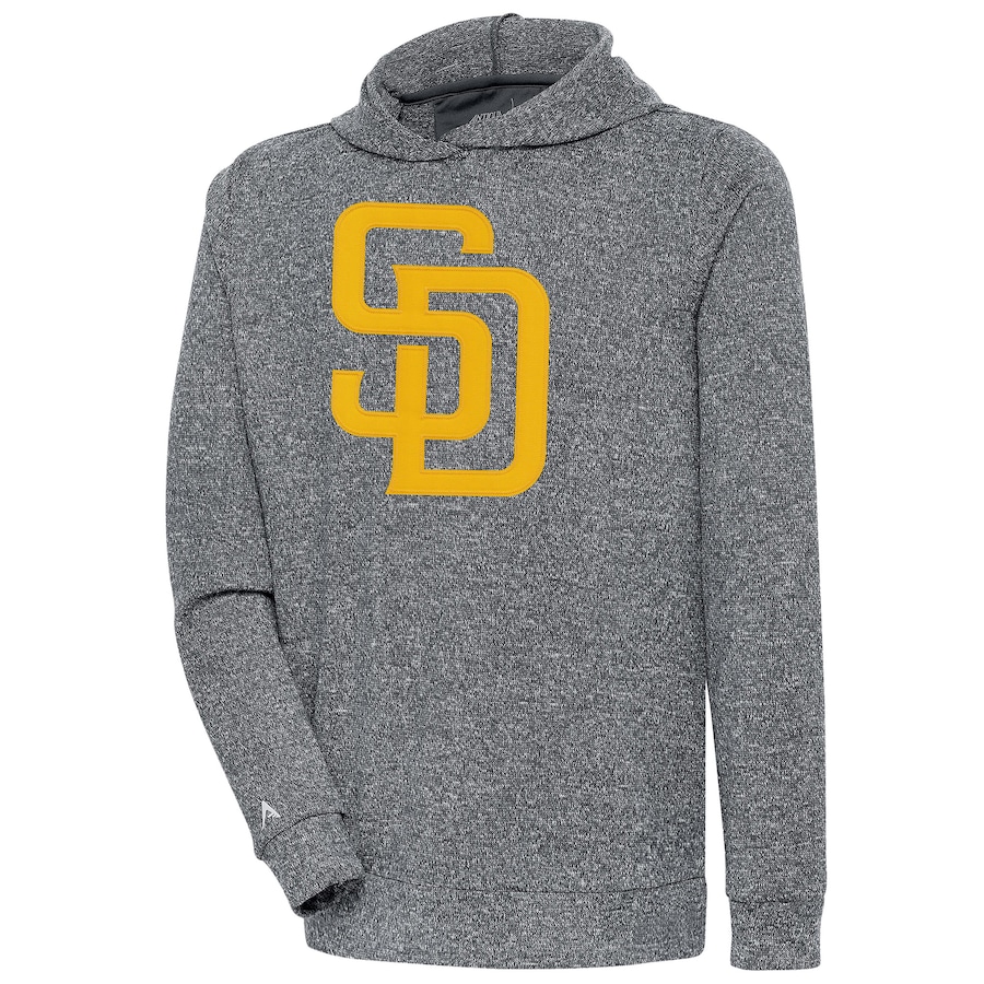 Men's San Diego Padres Antigua Heathered Charcoal Team Logo Absolute Pullover Hoodie