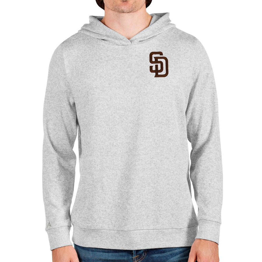 Men's San Diego Padres Antigua Heathered Gray Absolute Pullover Hoodie