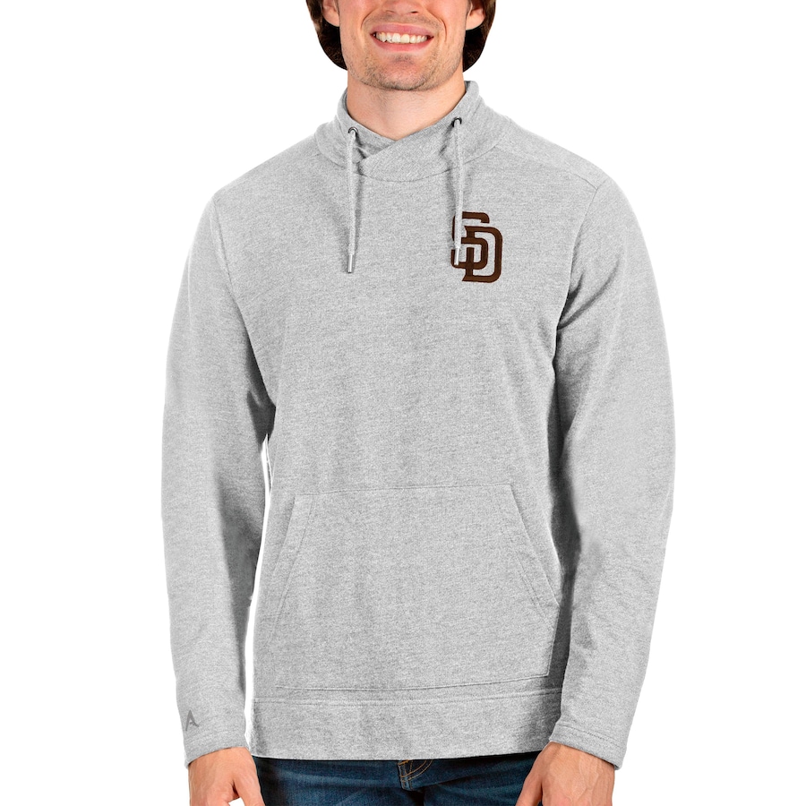Men's San Diego Padres Antigua Heathered Gray Team Reward Pullover Sweatshirt