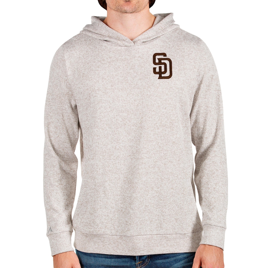 Men's San Diego Padres Antigua Oatmeal Absolute Pullover Hoodie
