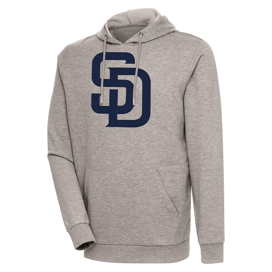Men's San Diego Padres Antigua Oatmeal Action Pullover Hoodie