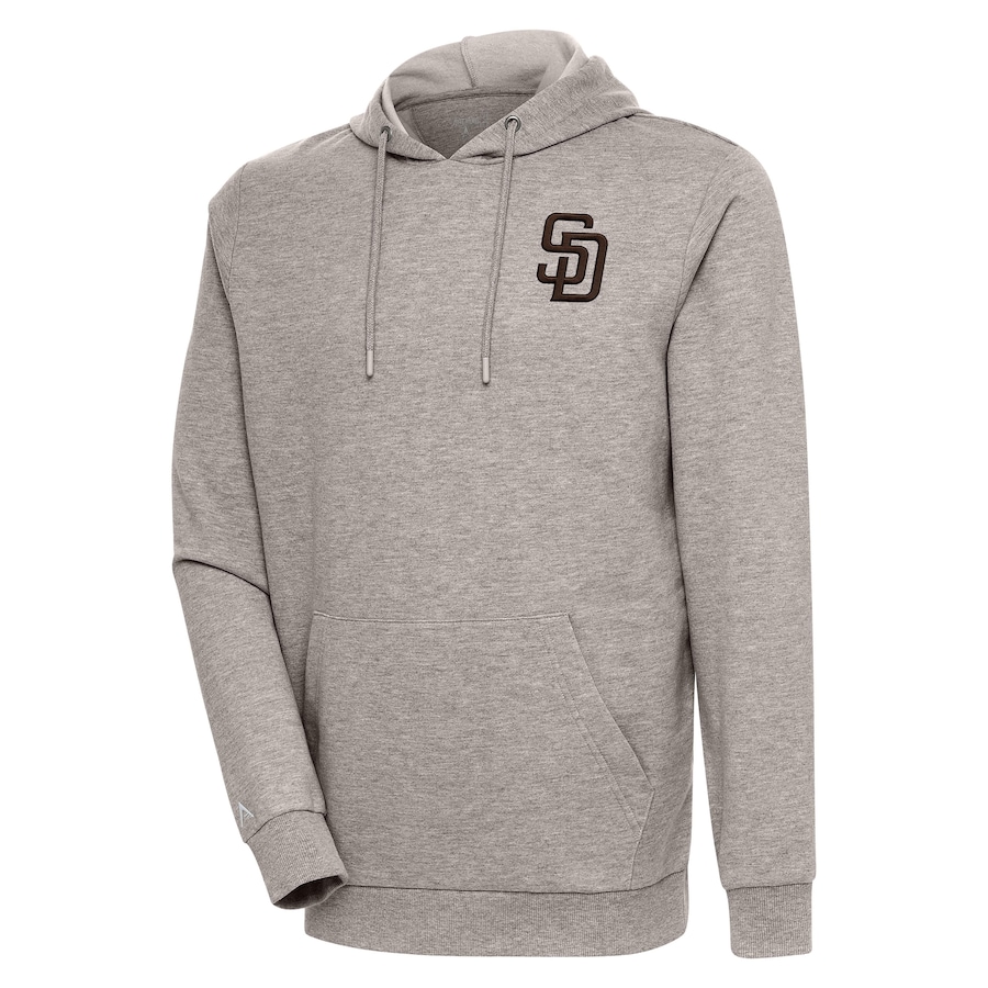 Men's San Diego Padres Antigua Oatmeal Action Pullover Hoodie
