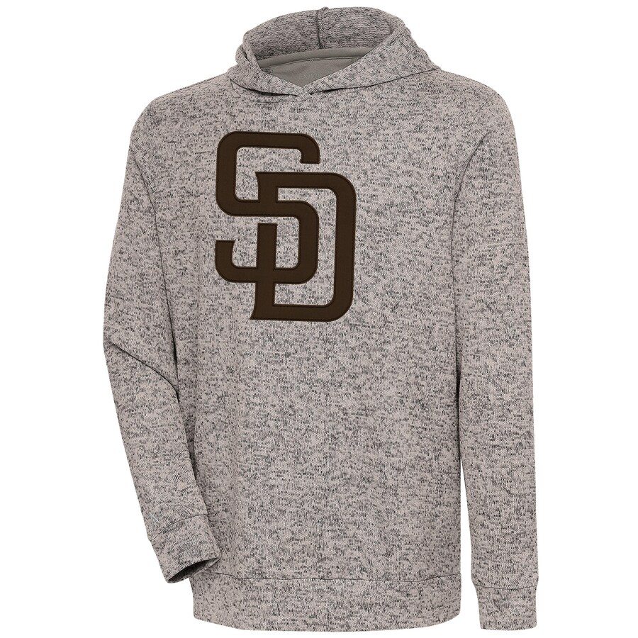 Men's San Diego Padres Antigua Oatmeal Team Logo Absolute Pullover Hoodie