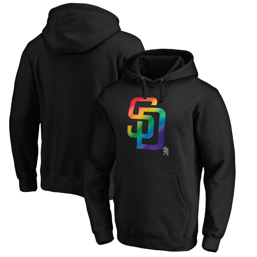Men's San Diego Padres Black Team Pride Logo Pullover Hoodie