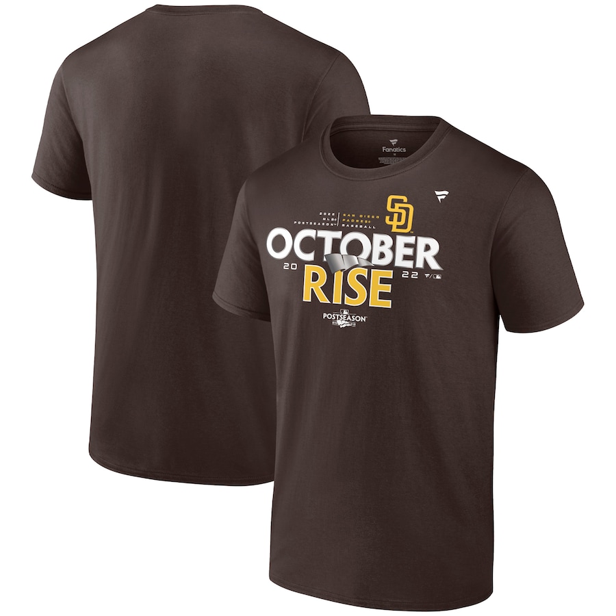 Men's San Diego Padres Brown 2022 Postseason Locker Room T-Shirt