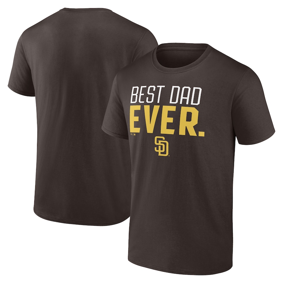 Men's San Diego Padres Brown Best Dad Ever T-Shirt Men's San Diego Padres Brown Best Dad Ever T-Shirt