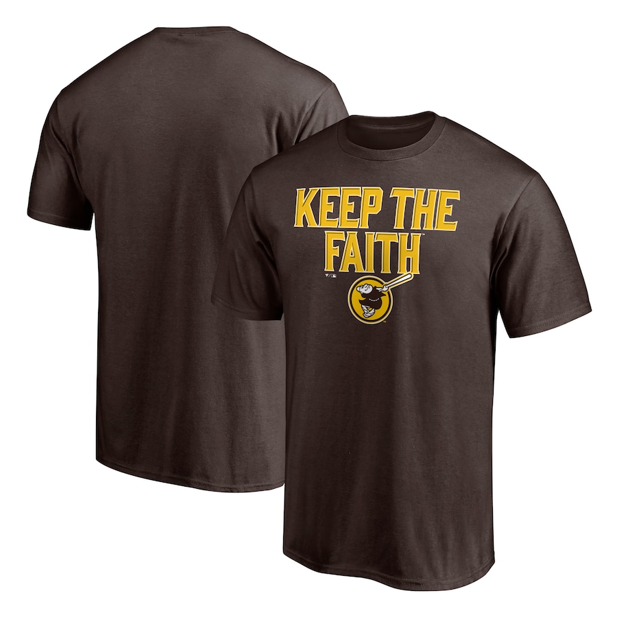 Men's San Diego Padres Brown Keep the Faith T-Shirt