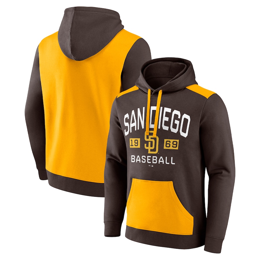 Men's San Diego Padres Brown/Gold Chip In Pullover Hoodie Men's San Diego Padres Brown/Gold Chip In Pullover Hoodie