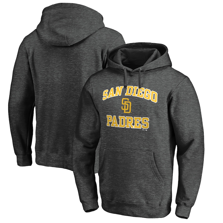 Men's San Diego Padres Charcoal Heart and Soul Pullover Hoodie