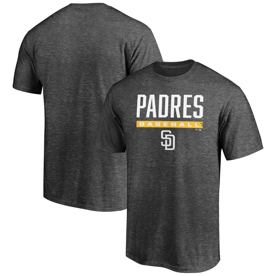 Men's San Diego Padres Charcoal Team Win Stripe T-Shirt Men's San Diego Padres Charcoal Team Win Stripe T-Shirt