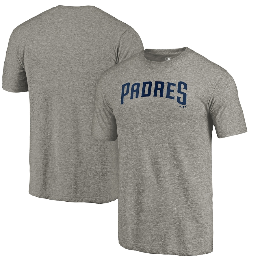 Men's San Diego Padres Gray Team Wordmark Tri-Blend T-Shirt Men's San Diego Padres Gray Team Wordmark Tri-Blend T-Shirt