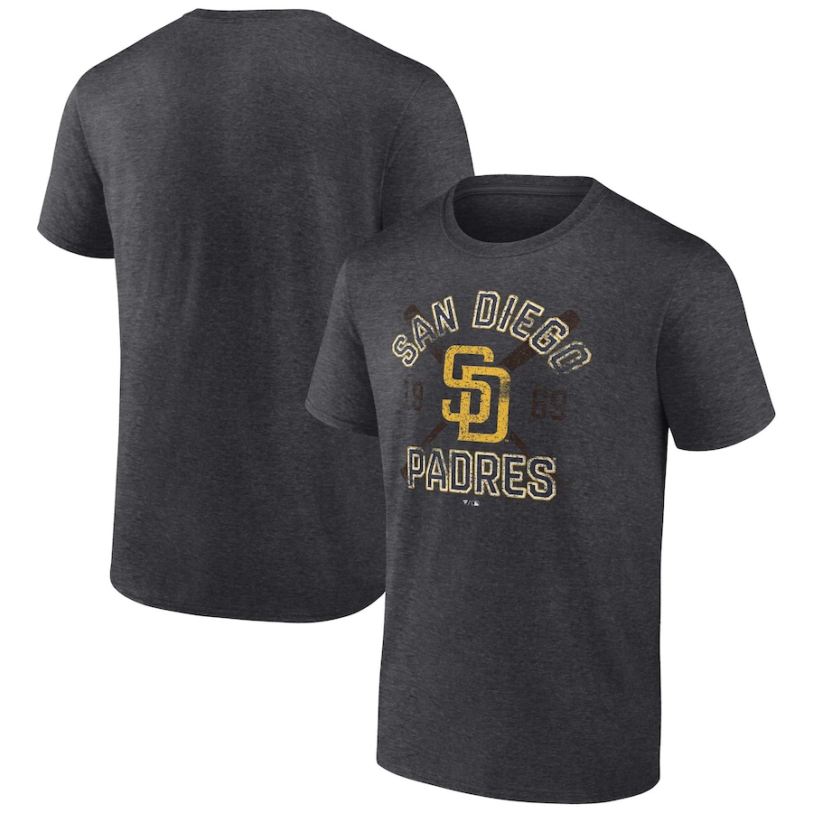 Men's San Diego Padres Heather Charcoal Second Wind T-Shirt