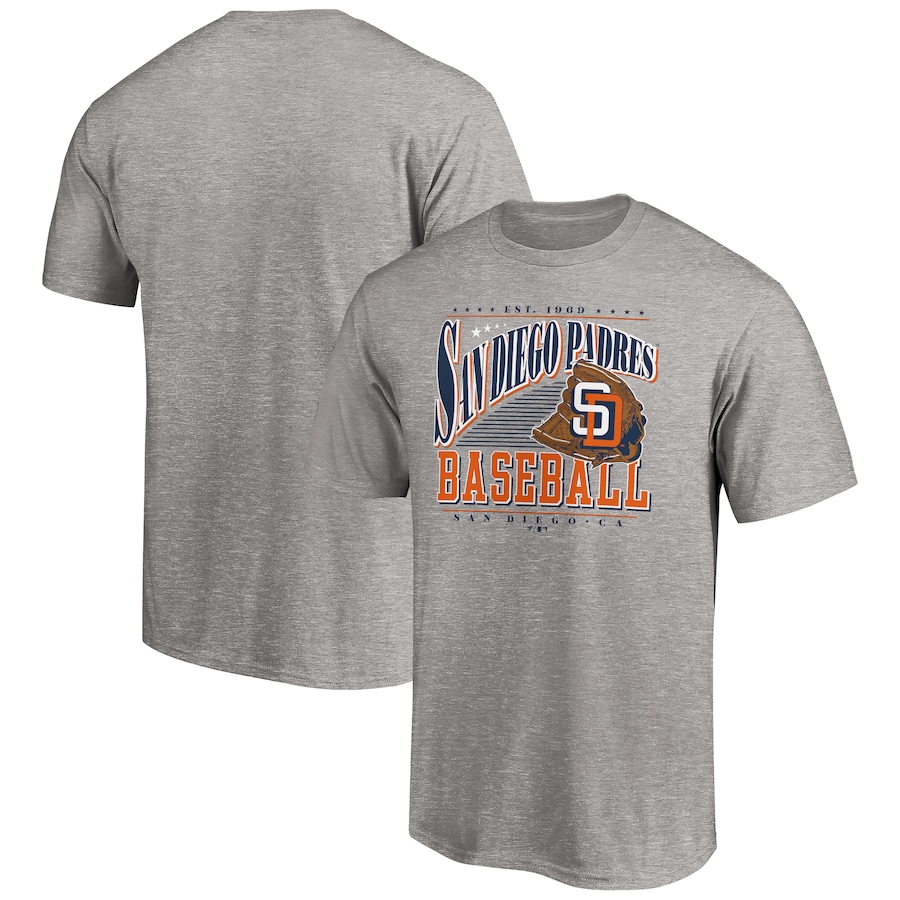 Men's San Diego Padres Heather Gray Cooperstown Collection Winning Time T-Shirt