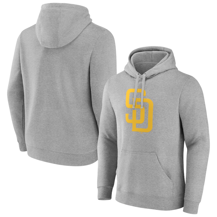 Men's San Diego Padres Heather Gray Official Logo Pullover Hoodie