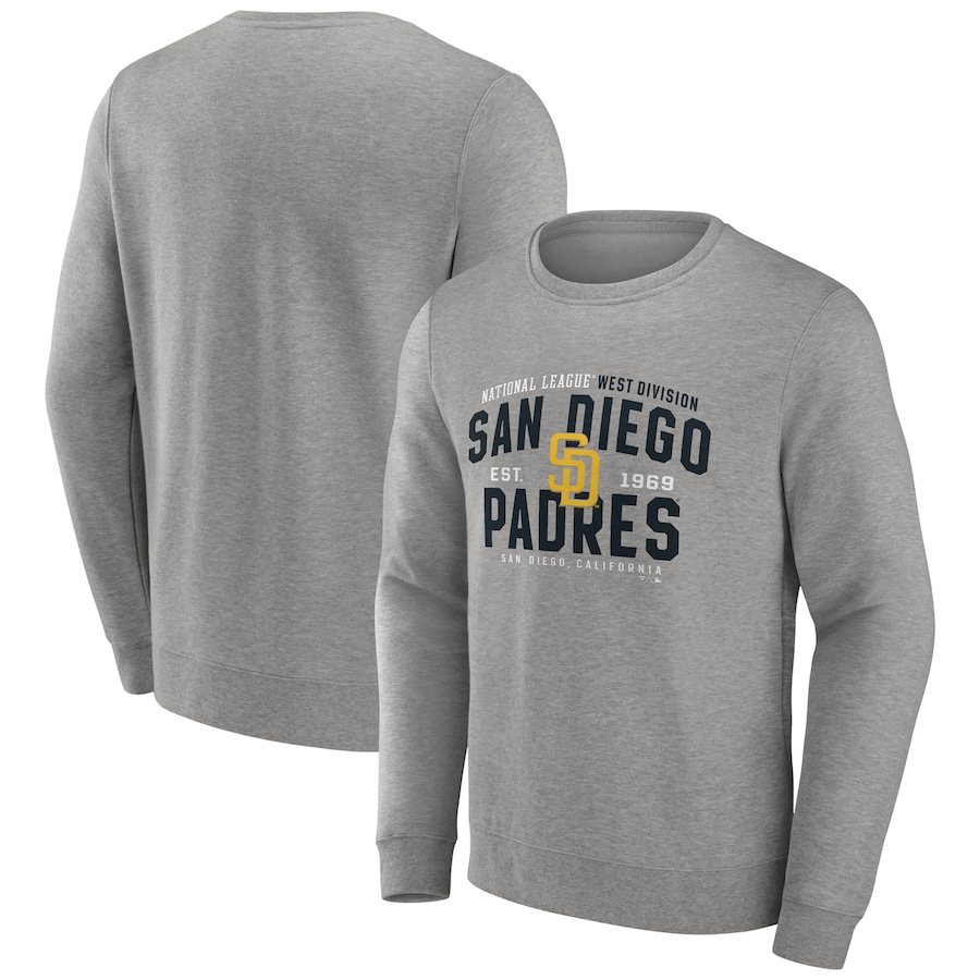 Men's San Diego Padres Heathered Gray Classic Move Pullover Sweatshirt Men's San Diego Padres Heathered Gray Classic Move Pullover Sweatshirt