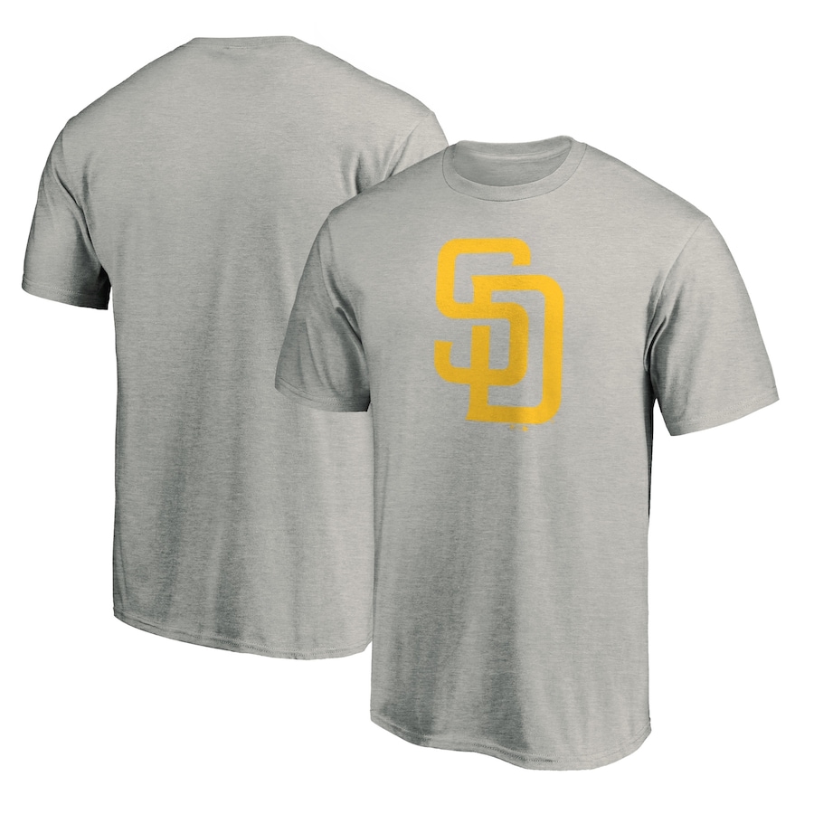 Men's San Diego Padres Heathered Gray Official Team Logo T-Shirt