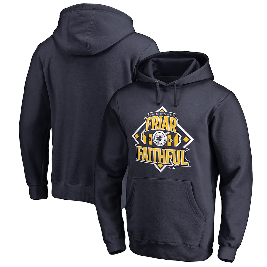 Men's San Diego Padres Navy Hometown Collection Friar Faithful Pullover Hoodie Men's San Diego Padres Navy Hometown Collection Friar Faithful Pullover Hoodie