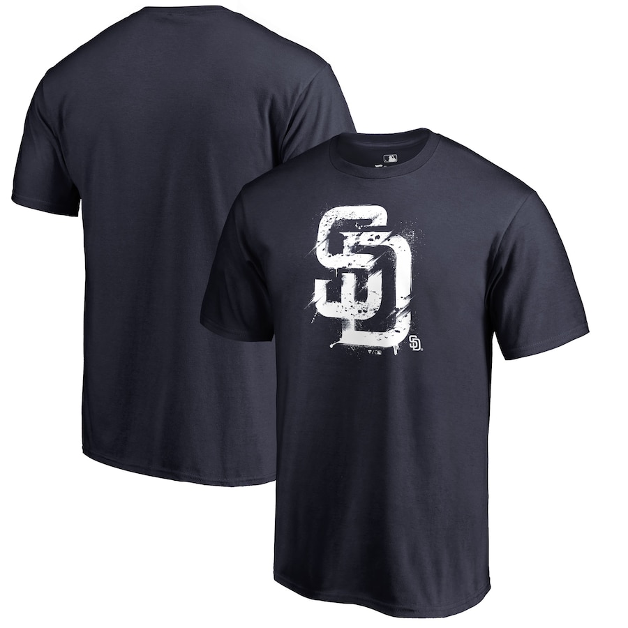 Men's San Diego Padres Navy Splatter Logo T-Shirt