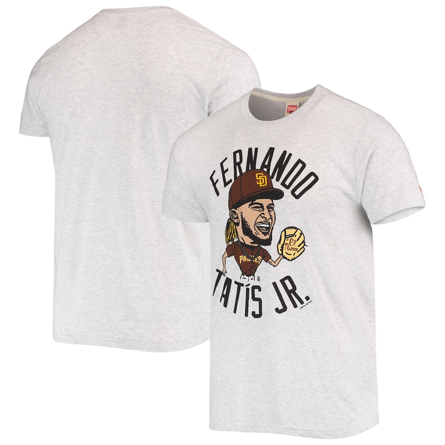 Men's San Diego Padres Fernando Tatis Jr. Homage White Caricature Tri-Blend T-Shirt
