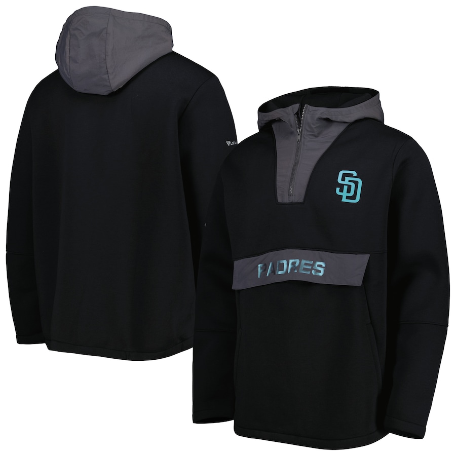 Men's San Diego Padres Levelwear Black Ruckus Quarter-Zip Hoodie