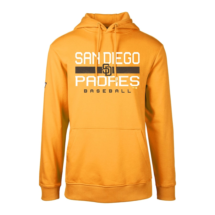 Men's San Diego Padres Levelwear Gold Podium Dugout Fleece Hoodie Men's San Diego Padres Levelwear Gold Podium Dugout Fleece Hoodie
