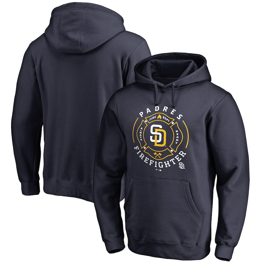 Men's San Diego Padres Navy Firefighter Pullover Hoodie Men's San Diego Padres Navy Firefighter Pullover Hoodie