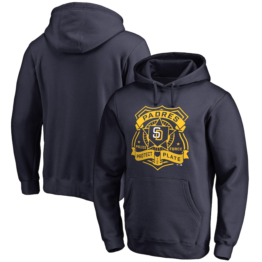 Men's San Diego Padres Navy Police Badge Pullover Hoodie Men's San Diego Padres Navy Police Badge Pullover Hoodie