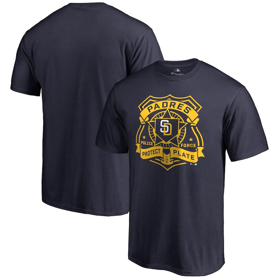Men's San Diego Padres Navy Police Badge T-Shirt