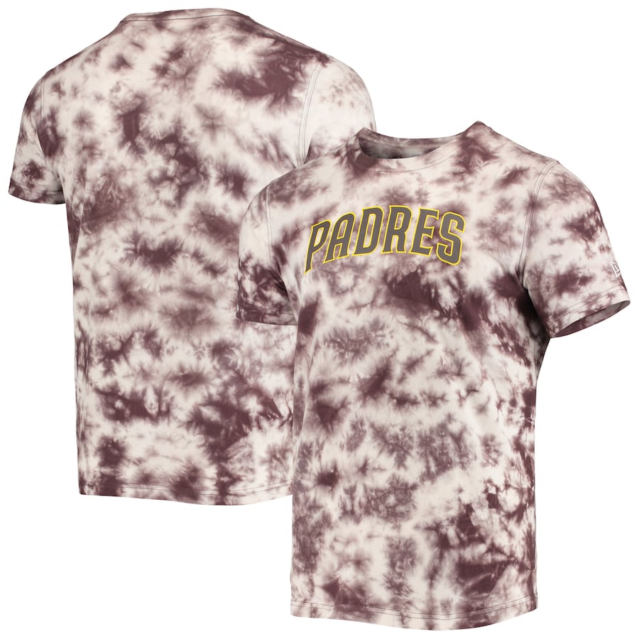 Men's San Diego Padres New Era Brown Team Tie-Dye T-Shirt