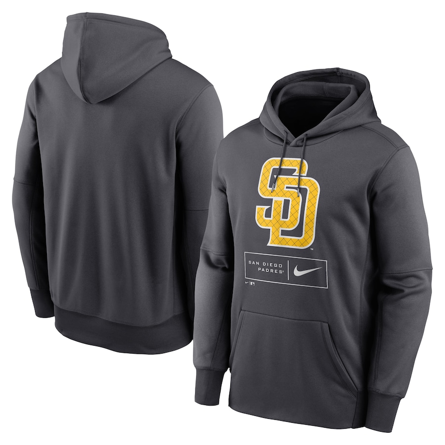 Men's San Diego Padres Nike Anthracite Season Pattern Pullover Hoodie Men's San Diego Padres Nike Anthracite Season Pattern Pullover Hoodie