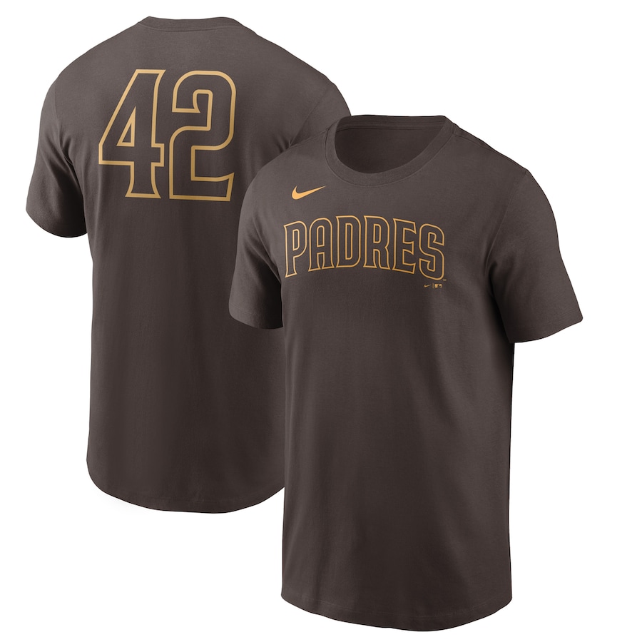 Men's San Diego Padres Nike Brown Jackie Robinson Day Team 42 T-Shirt
