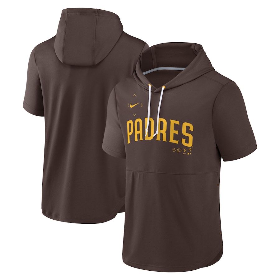 Men's San Diego Padres Nike Brown Springer Short Sleeve Team Pullover Hoodie