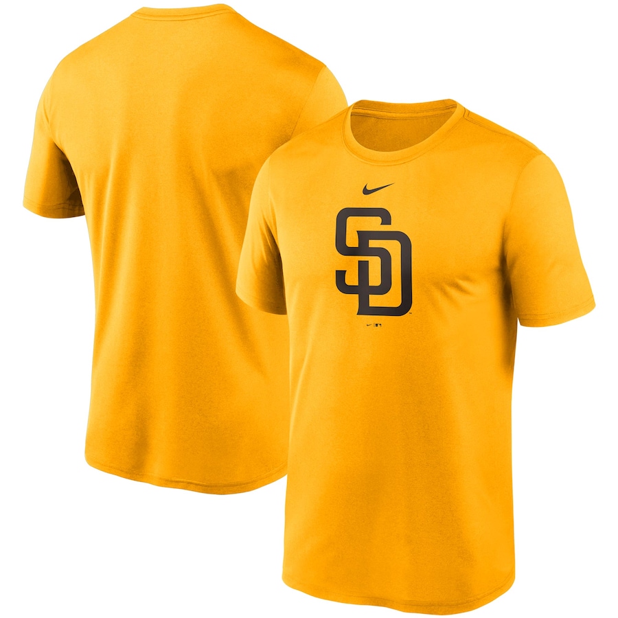Men's San Diego Padres Nike Gold Large Logo Legend Performance T-Shirt Men's San Diego Padres Nike Gold Large Logo Legend Performance T-Shirt
