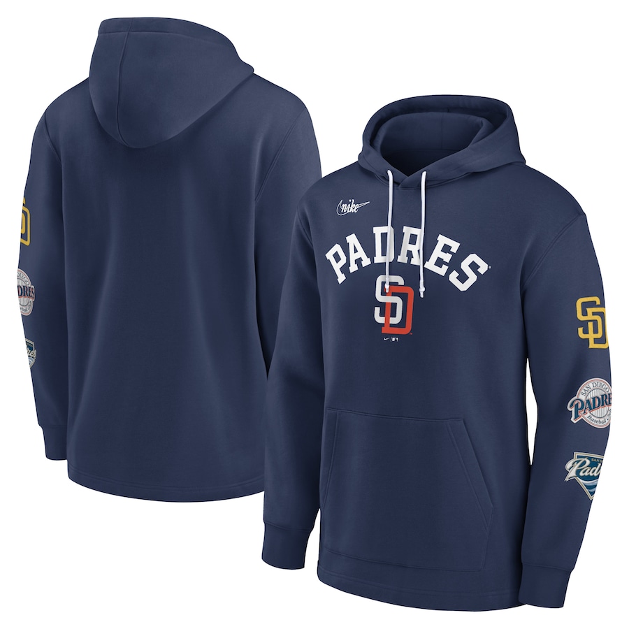 Men's San Diego Padres Nike Navy Rewind Lefty Pullover Hoodie