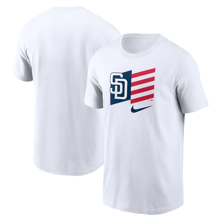 Men's San Diego Padres Nike White Americana Flag T-Shirt