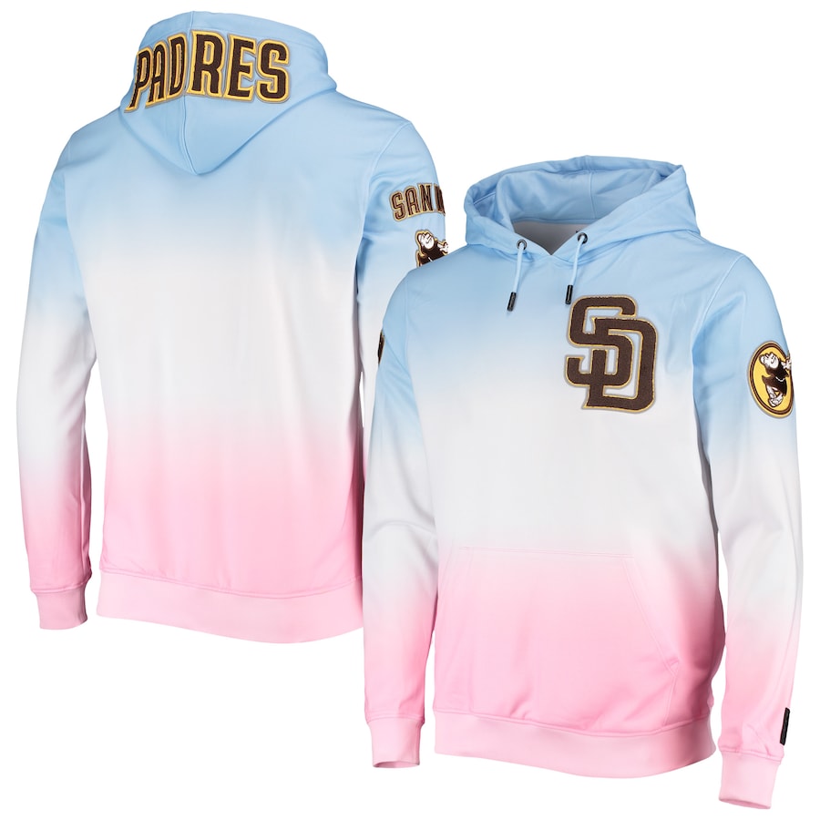 Men's San Diego Padres Pro Standard Blue/Pink Ombre Pullover Hoodie Men's San Diego Padres Pro Standard Blue/Pink Ombre Pullover Hoodie