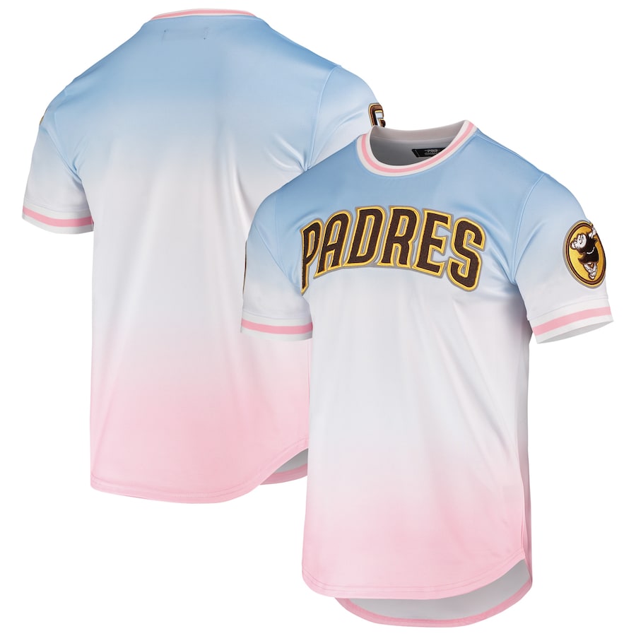 Men's San Diego Padres Pro Standard Blue/Pink Ombre T-Shirt Men's San Diego Padres Pro Standard Blue/Pink Ombre T-Shirt