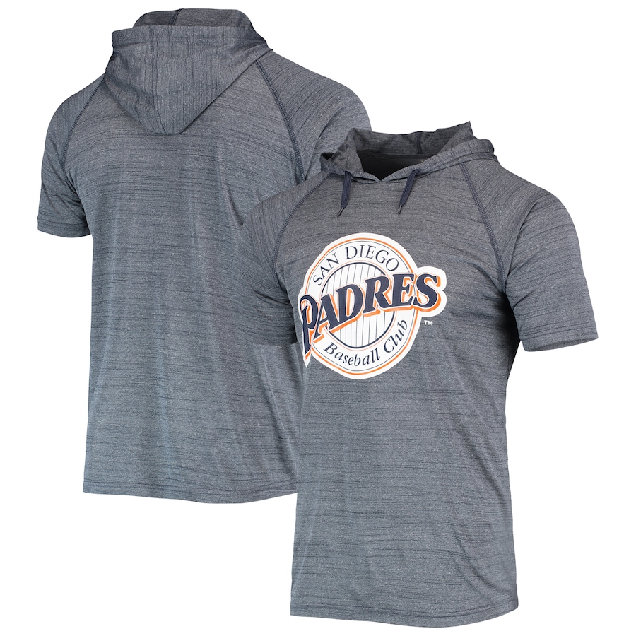 Men's San Diego Padres Stitches Navy Space-Dye Raglan Hoodie T-Shirt
