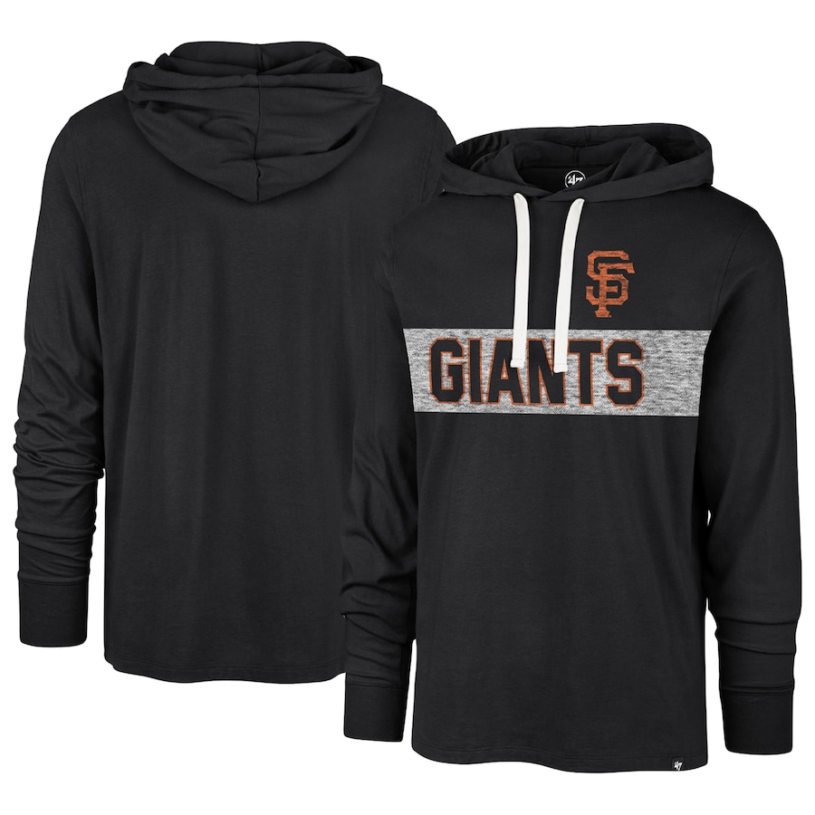 Men's San Francisco Giants '47 Black Field Franklin Pullover Hoodie