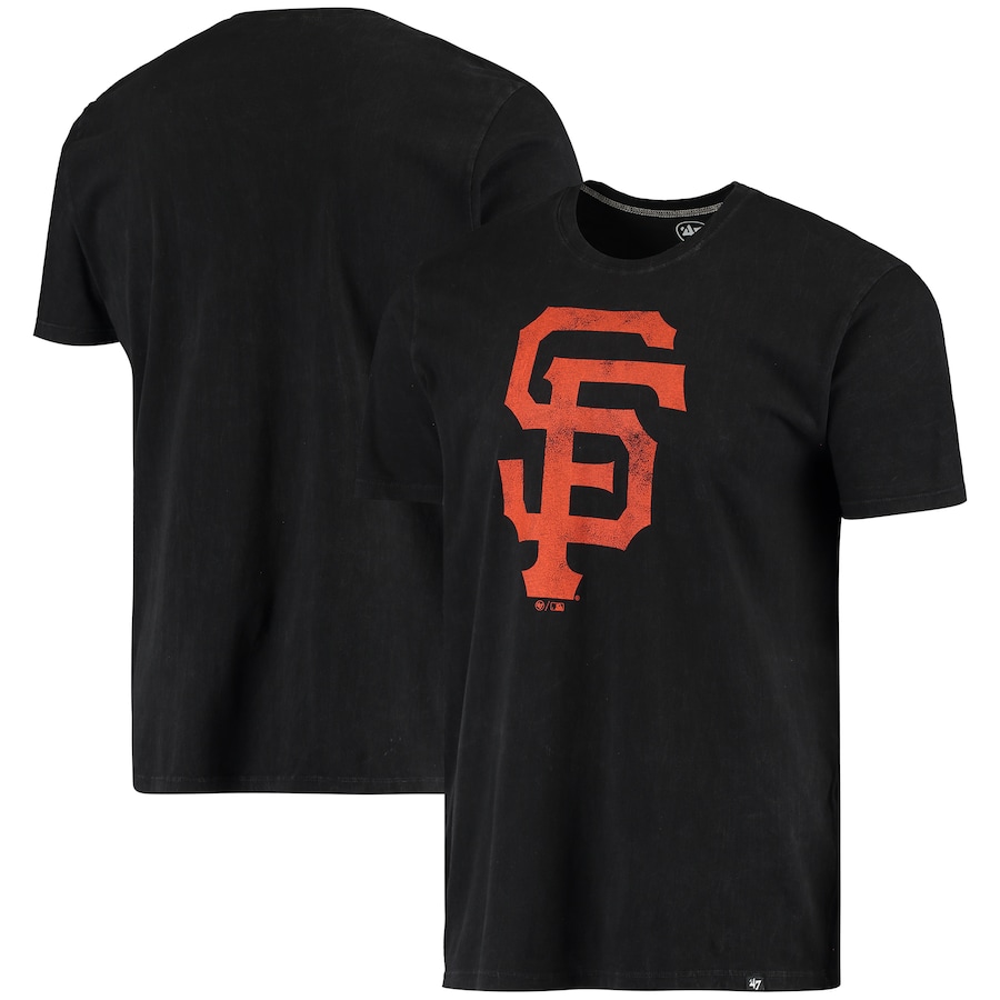 Men's San Francisco Giants '47 Black Inkblock Flatiron T-Shirt Men's San Francisco Giants '47 Black Inkblock Flatiron T-Shirt
