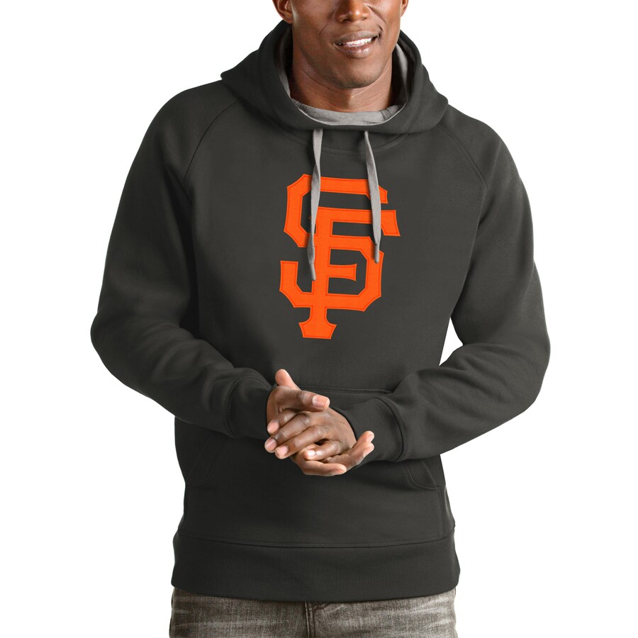Men's San Francisco Giants Antigua Charcoal Victory Pullover Team Logo Hoodie
