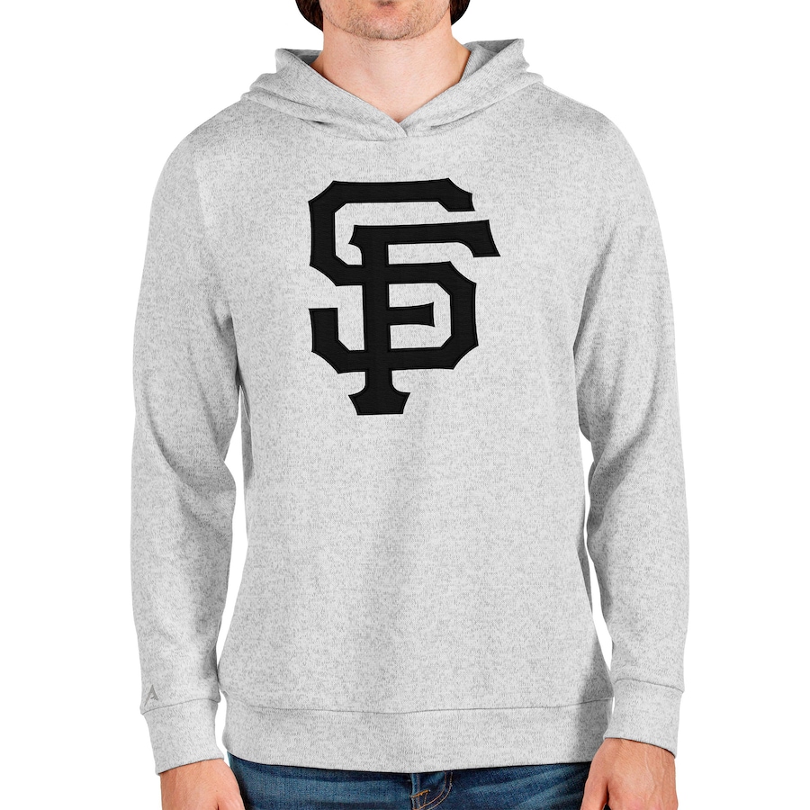Men's San Francisco Giants Antigua Heathered Gray Team Logo Absolute Pullover Hoodie