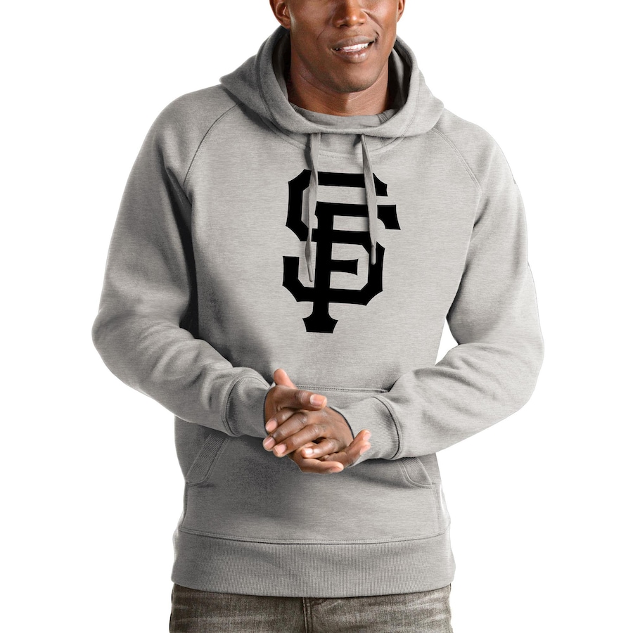 Men's San Francisco Giants Antigua Heathered Gray Victory Pullover Hoodie