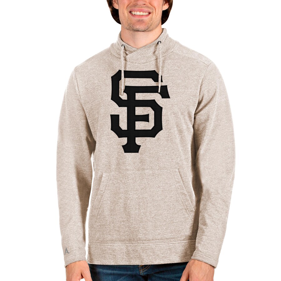 Men's San Francisco Giants Antigua Oatmeal Reward Pullover Sweatshirt