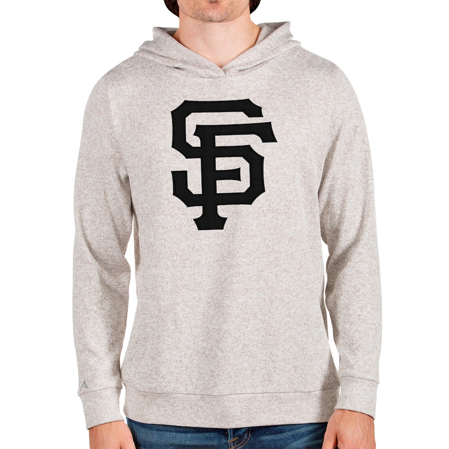 Men's San Francisco Giants Antigua Oatmeal Team Logo Absolute Pullover Hoodie